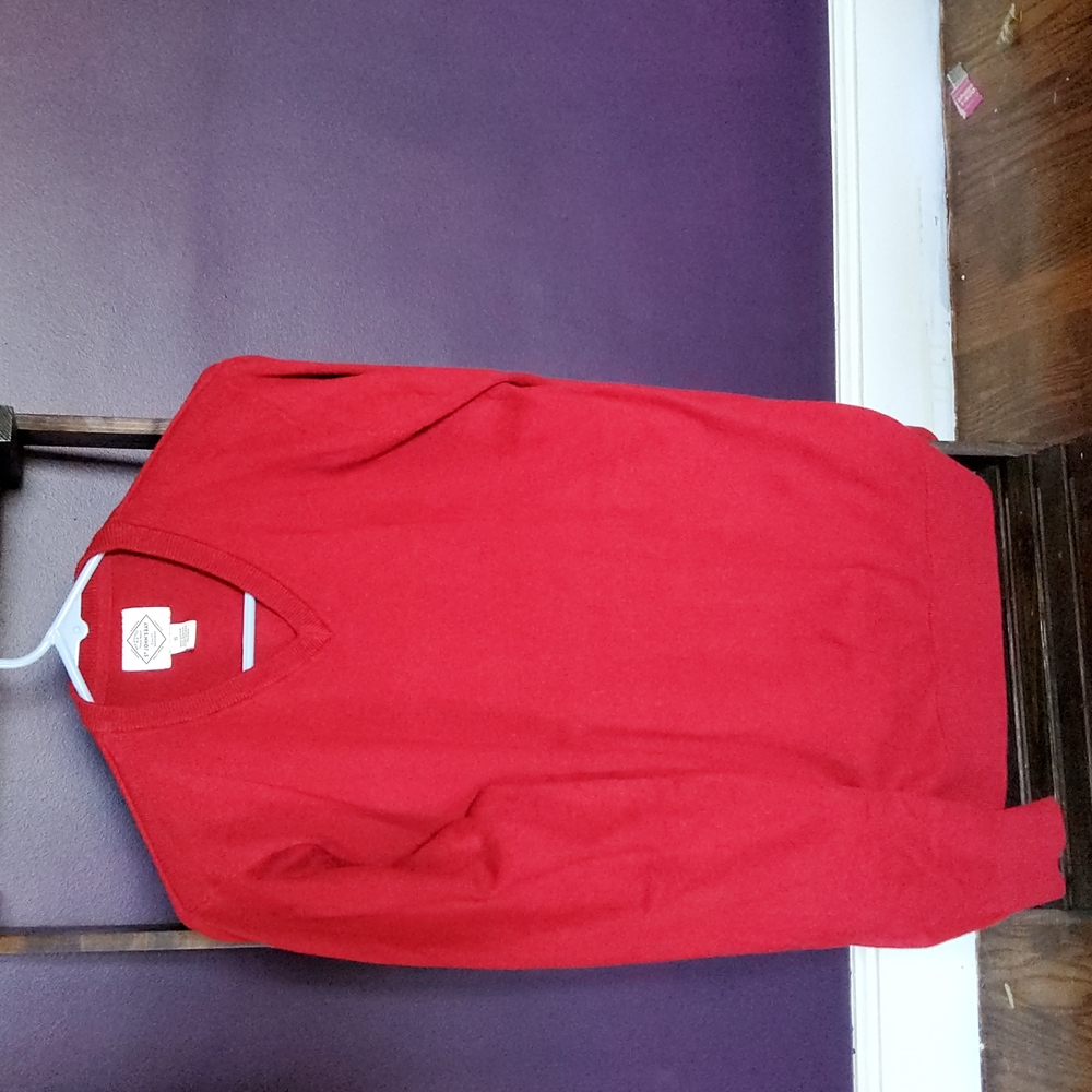 St John's Bay red knit sweater